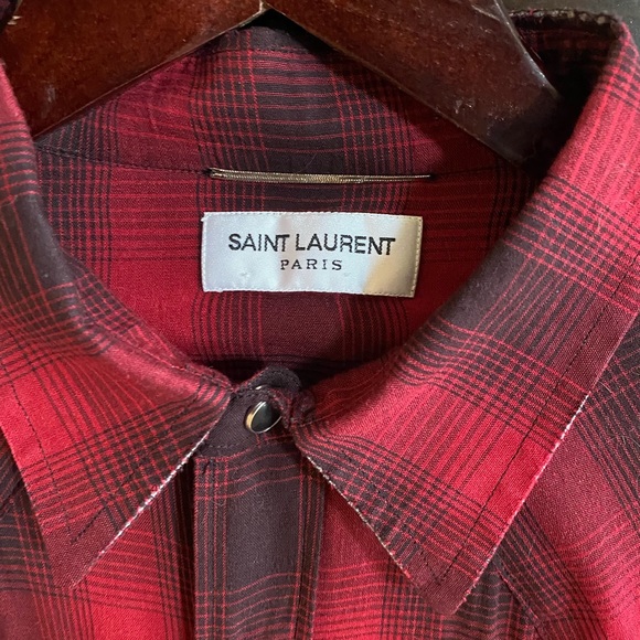 Saint Laurent Plaid frayed Button up - Picture 2 of 4